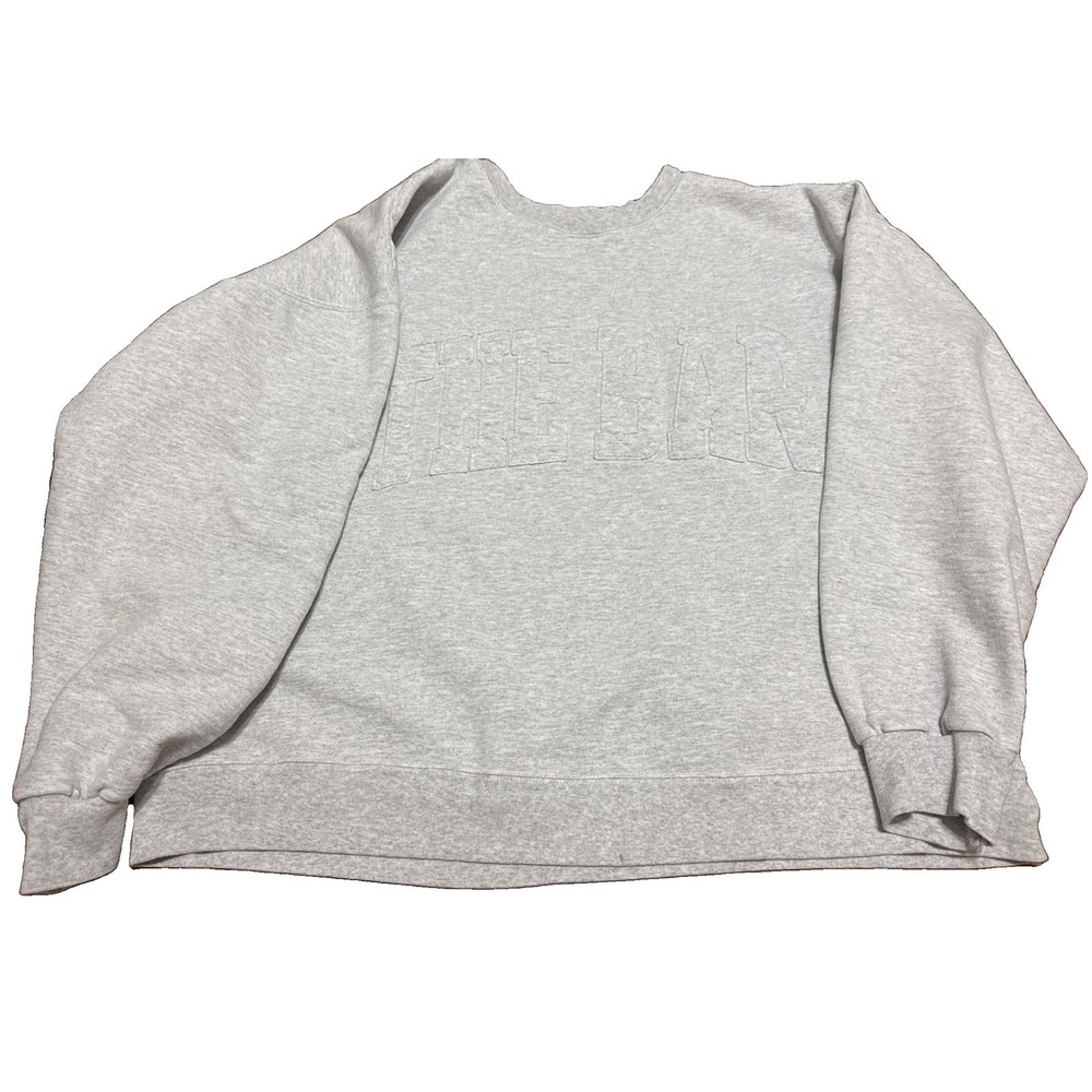 The Bar Varsity XL Sweatshirt Womens Long Sleeve Oversized Sweatshirt Gray